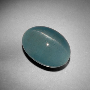 12.46克拉天然绿色Cat's Eye Aquamarine，椭圆形切割，15.8×11.6毫米，半透明