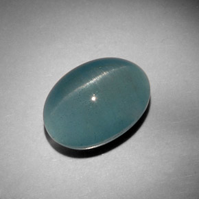 12.46克拉天然绿色Cat's Eye Aquamarine，椭圆形切割，15.8×11.6毫米，半透明