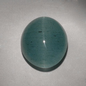 11.55克拉天然绿色Cat's Eye Aquamarine，透明，15×12.8毫米，透明/半透明