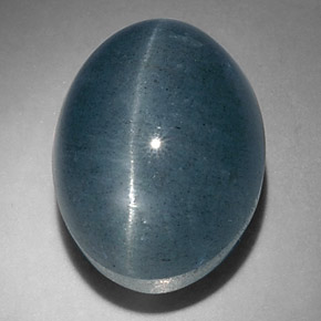 17.47克拉天然绿色Cat's Eye Aquamarine，椭圆形切割，15.9×12.3毫米，半透明