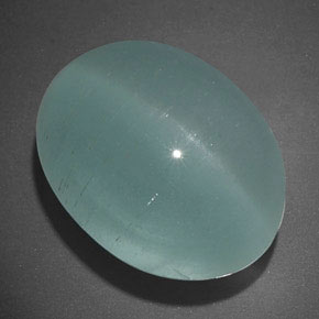 19.65克拉天然绿色Cat's Eye Aquamarine，透明，17.5×13.3毫米，透明/半透明