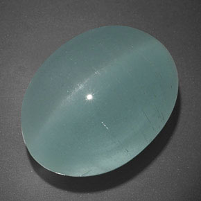19.65克拉天然绿色Cat's Eye Aquamarine，透明，17.5×13.3毫米，透明/半透明