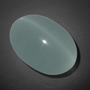 17.04克拉天然绿色Cat's Eye Aquamarine，透明，18×12.6毫米，透明/半透明