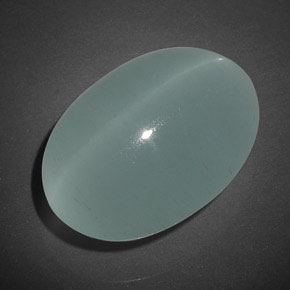 17.04克拉天然绿色Cat's Eye Aquamarine，透明，18×12.6毫米，透明/半透明