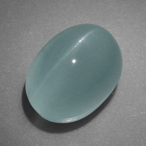 5.96克拉天然绿色Cat's Eye Aquamarine，透明，11×8.6毫米，透明/半透明