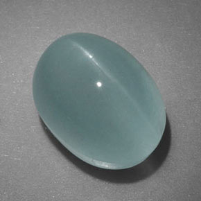 5.96克拉天然绿色Cat's Eye Aquamarine，透明，11×8.6毫米，透明/半透明