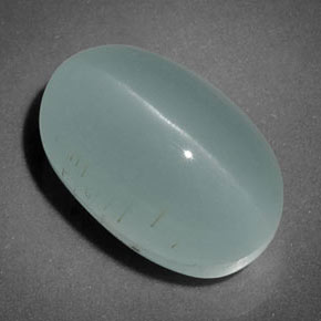 7.70克拉天然绿色Cat's Eye Aquamarine，透明，13.6×8.8毫米，透明/半透明