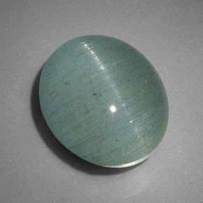 6.46克拉天然绿色Cat's Eye Aquamarine，透明，12×10.3毫米，透明/半透明
