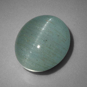 6.46克拉天然绿色Cat's Eye Aquamarine，透明，12×10.3毫米，透明/半透明