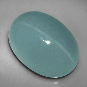 12.39克拉天然绿色Cat's Eye Aquamarine，透明，17.1×12.3毫米，透明/半透明