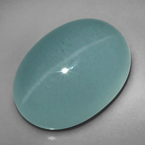 12.39克拉天然绿色Cat's Eye Aquamarine，透明，17.1×12.3毫米，透明/半透明