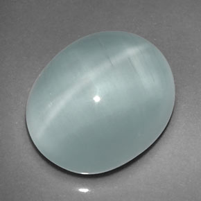 8.02克拉天然绿色Cat's Eye Aquamarine，透明，12.8×10.8毫米，透明/半透明