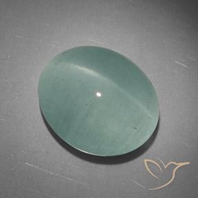 23.41ct 天然 浅绿色 猫眼海蓝宝石, 椭圆形, 半透明