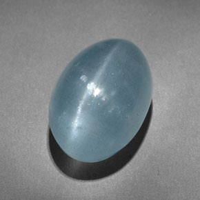 10.31克拉天然绿色Cat's Eye Aquamarine，椭圆形切割，14.9×10.1毫米，半透明