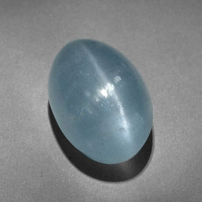 10.31克拉天然绿色Cat's Eye Aquamarine，椭圆形切割，14.9×10.1毫米，半透明