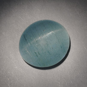 7.21克拉天然绿色Cat's Eye Aquamarine，椭圆形切割，13×11.7毫米，半透明
