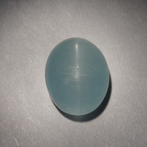 4.98克拉天然绿色Cat's Eye Aquamarine，椭圆形切割，10.9×8.8毫米，半透明