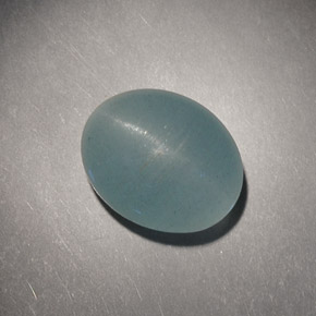 4.98克拉天然绿色Cat's Eye Aquamarine，椭圆形切割，10.9×8.8毫米，半透明