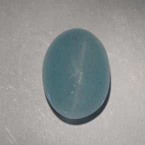 6.60克拉天然绿色Cat's Eye Aquamarine，椭圆形切割，12.9×9.4毫米，半透明