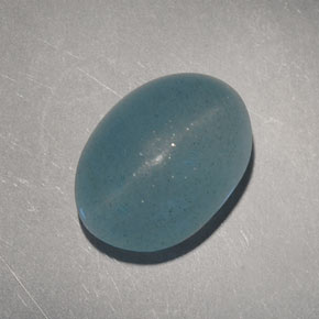 6.60克拉天然绿色Cat's Eye Aquamarine，椭圆形切割，12.9×9.4毫米，半透明