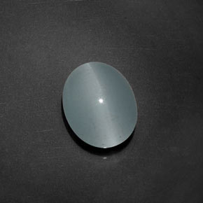 5.17克拉天然Cat's Eye Aquamarine，椭圆形切割，12.4×9.4毫米，透明