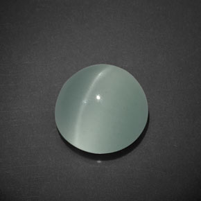 8.01克拉天然绿色Cat's Eye Aquamarine，圆形切割，12.17毫米，透明