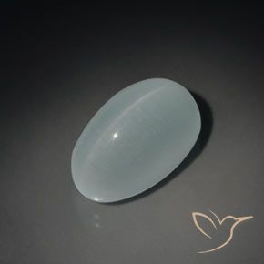 14.43ct 天然 浅蓝色 猫眼海蓝宝石, 椭圆形, 透明