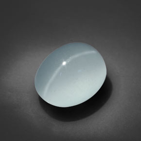 6.69克拉天然Cat's Eye Aquamarine，椭圆形切割，11.8×9.7毫米，透明