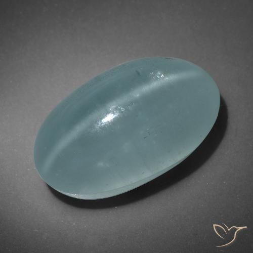 16.01ct 天然 蓝绿色 猫眼海蓝宝石, 椭圆形, 半透明