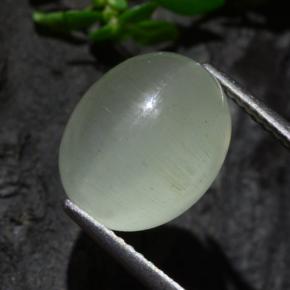 7.13克拉天然绿色Cat's Eye Aquamarine，椭圆形切割，12.2×9.8毫米，半透明
