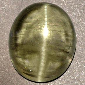 6.32克拉天然绿色Cat's Eye Diaspore，透明，12.2×10.1毫米，透明/半透明