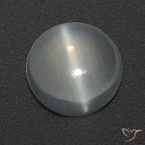 1.22ct 天然 清晰的白色 月光石猫眼, 圆形的, 透明