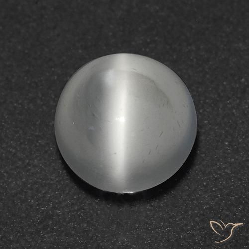 1.08ct 天然 白色 猫眼月光石, 圆形的, 透明