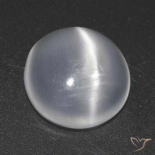 1.46ct 天然 白色 月光石猫眼, 圆形的, 透明