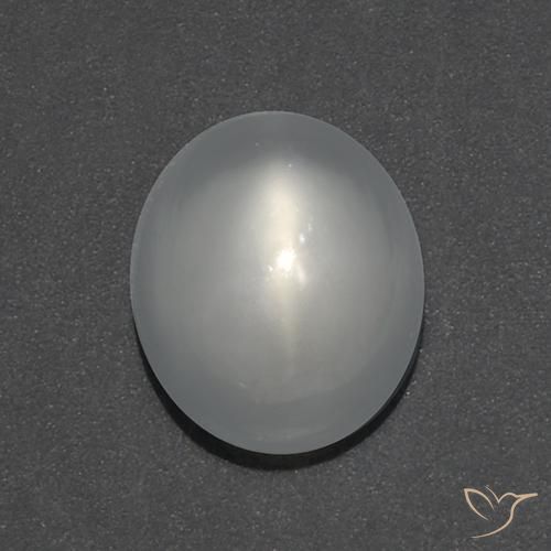 0.97ct 天然 白色 月光石猫眼, 椭圆形, 透明