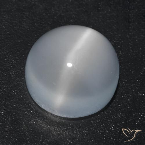 1.71ct 天然 半透明白色 月光石猫眼, 圆形的, 透明