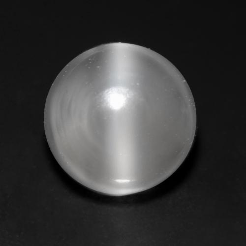 1.14ct 天然 白色 月光石猫眼, 圆形的, 透明