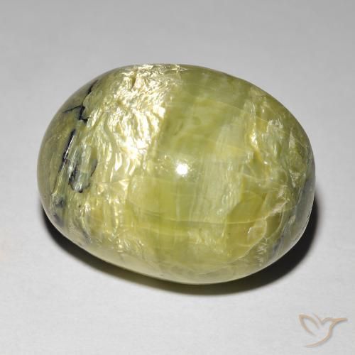 14.90ct 天然 暖绿 猫眼蛋白石, 椭圆形, 不透明