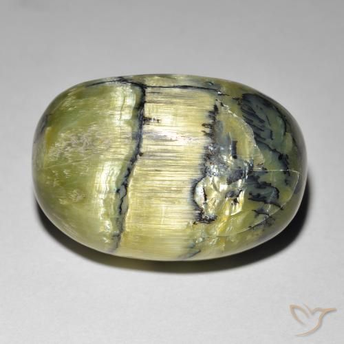 21.84ct 天然 中绿色 猫眼蛋白石, 椭圆形, 不透明