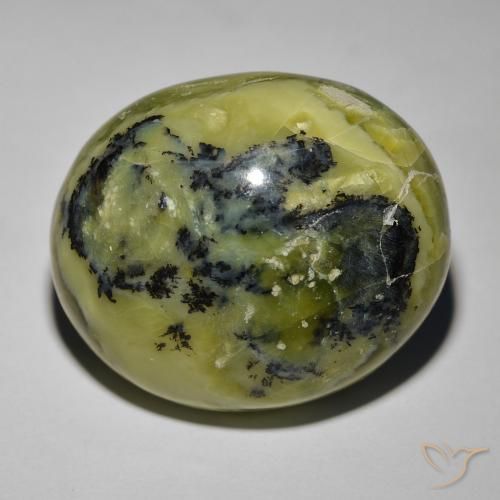 34.72ct 天然 黄绿色 猫眼蛋白石, 椭圆形, 不透明