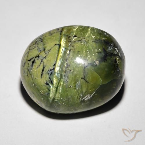 11.27ct 天然 大地绿 猫眼蛋白石, 椭圆形, 不透明