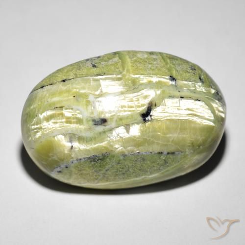 21.88ct 天然 大地绿 猫眼蛋白石, 椭圆形, 不透明