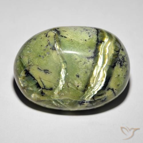 21.32ct 天然 大地绿 猫眼蛋白石, 椭圆形, 不透明