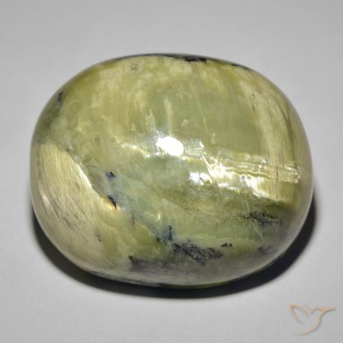 41.82ct 天然 黄绿色 猫眼蛋白石, 椭圆形, 不透明