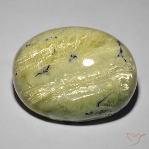 36.45ct 天然 黄绿色 猫眼蛋白石, 椭圆形, 不透明