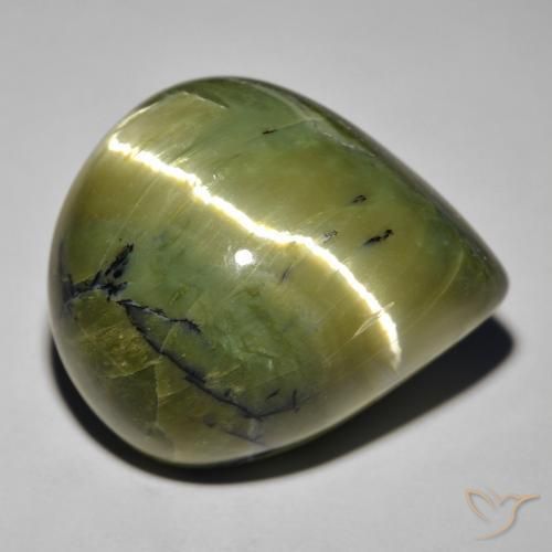 29.45ct 天然 棕绿色 猫眼蛋白石, 梨形, 不透明, Photo A