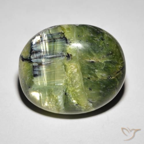 18.85ct 天然 黄绿色 猫眼蛋白石, 椭圆形, 不透明
