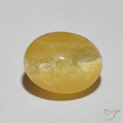 4.10ct 天然 黄花黄 猫眼蛋白石, 椭圆形, 不透明