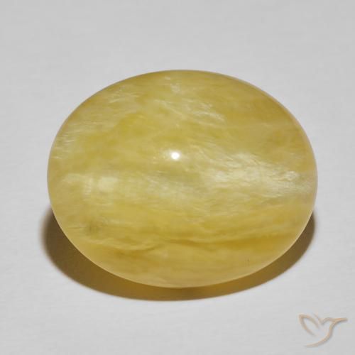 18.93ct 天然 丰富的黄色 猫眼蛋白石, 椭圆形, 不透明