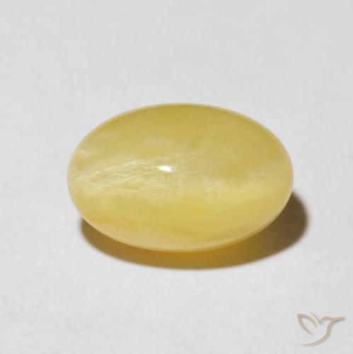 5.95ct 天然 淡黄色 猫眼蛋白石, 椭圆形, 不透明